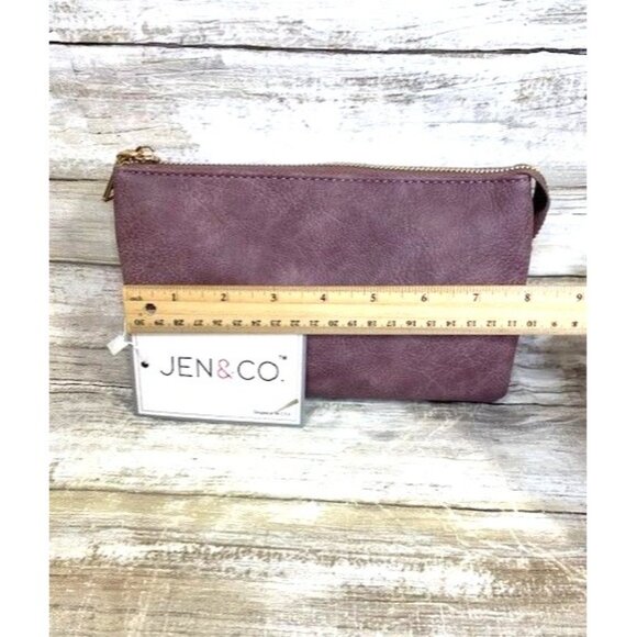 Jen & Co. Vegan Leather Violet Crossbody Clutch with Adjustable Straps - Picture 12 of 12